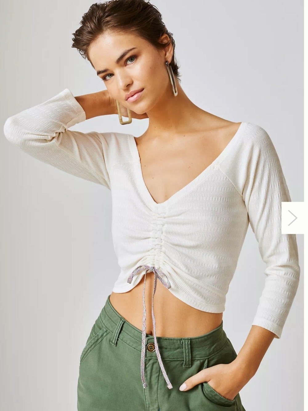 Anthropologie Ruched LS Top - Size M